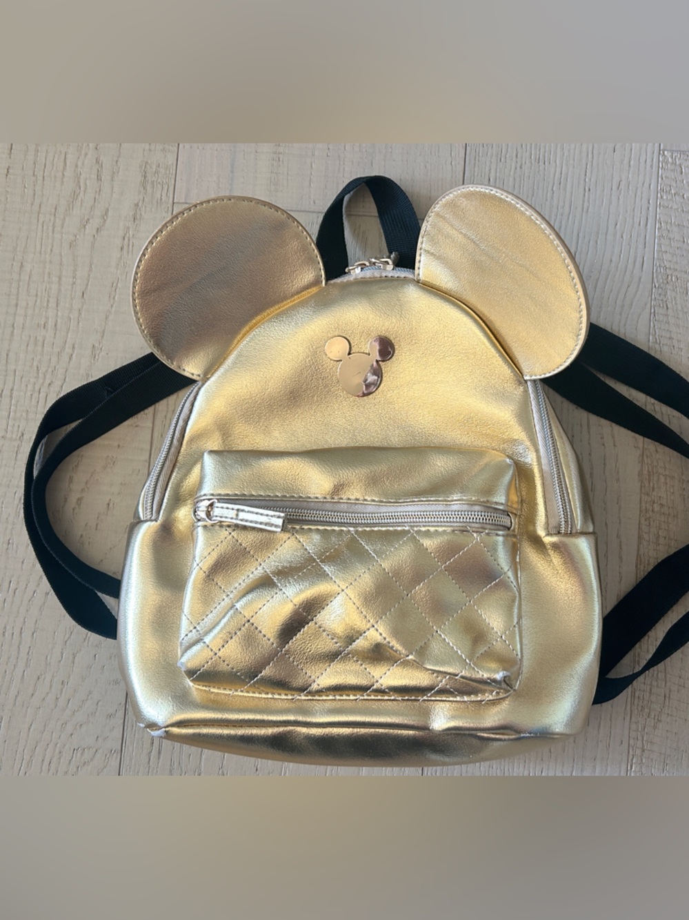 Gold Metallic Mouse-Ear Mini Backpack - Disney branded